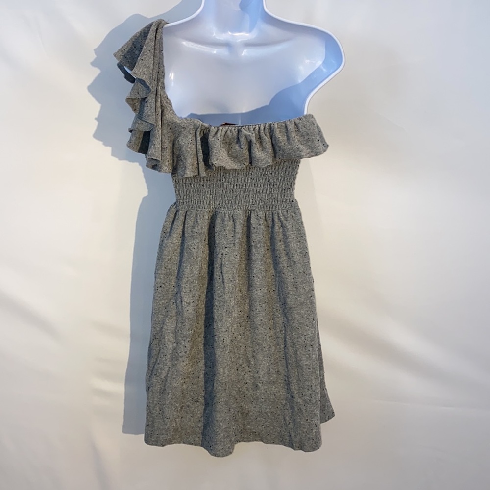 Juicy Couture Heather Grey Smocked Ruffle Terry Cloth Mini Dress Size M - Picture 9 of 17
